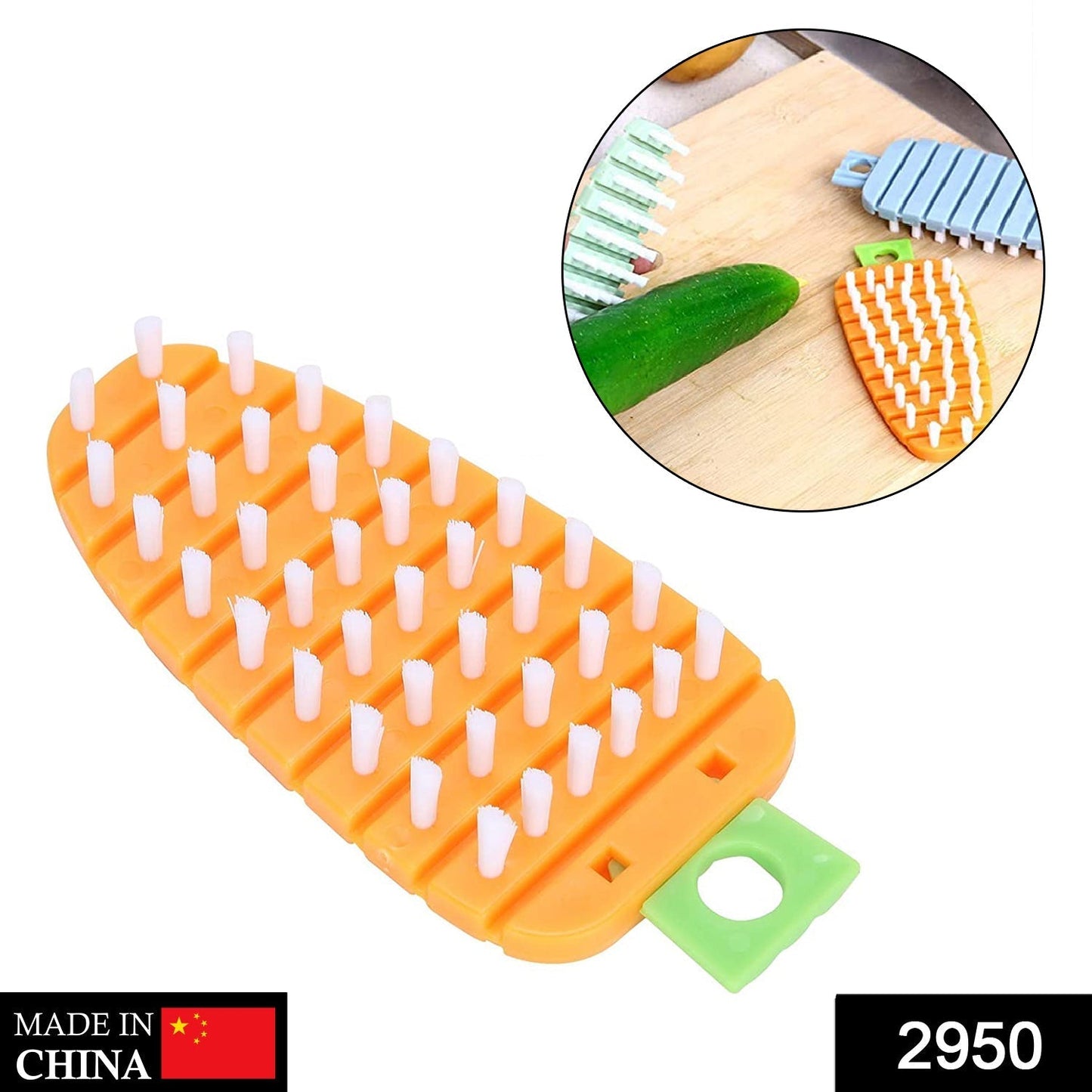 Carrot-Shaped Non-Toxic Vegetable Scrubbing Brush for Fruits & Veggies signaturekarts