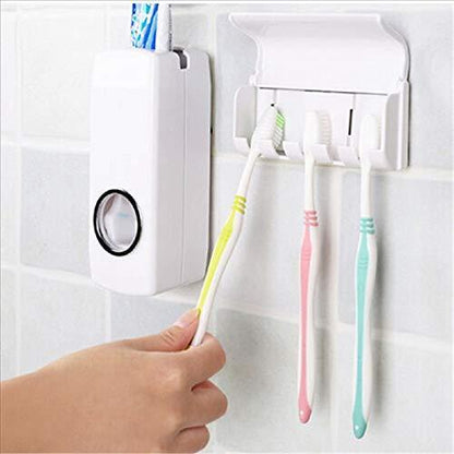 Toothpaste Dispenser & Tooth Brush Holder signaturekarts