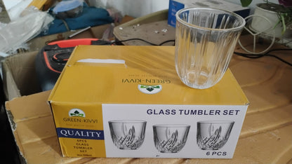 Premium Transparent Glass Tumbler Set, Tumbler (256ML / 6 Pc) signaturekarts