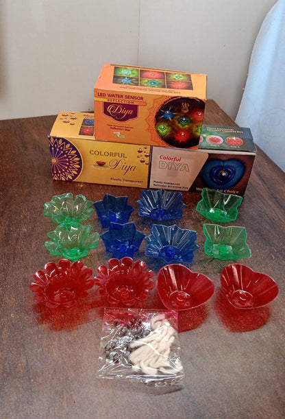 Magical Reflection Diya Set with 6 Attractive Design Cup Set Of 12 Pieces, Diwali Your Brand