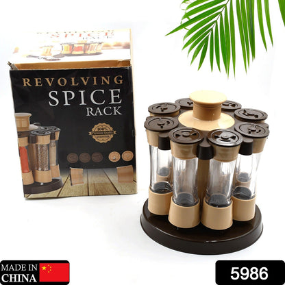 Revolving Spice Rack, 8 Spice jars with 120 ml, Condiment Set signaturekarts