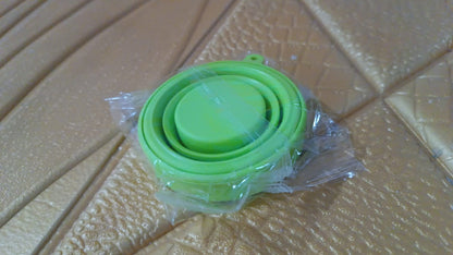 Round Silicone Foldable Glass / Cup, Foldable Travel Mug With Lid (1 Pc) Signaturekarts