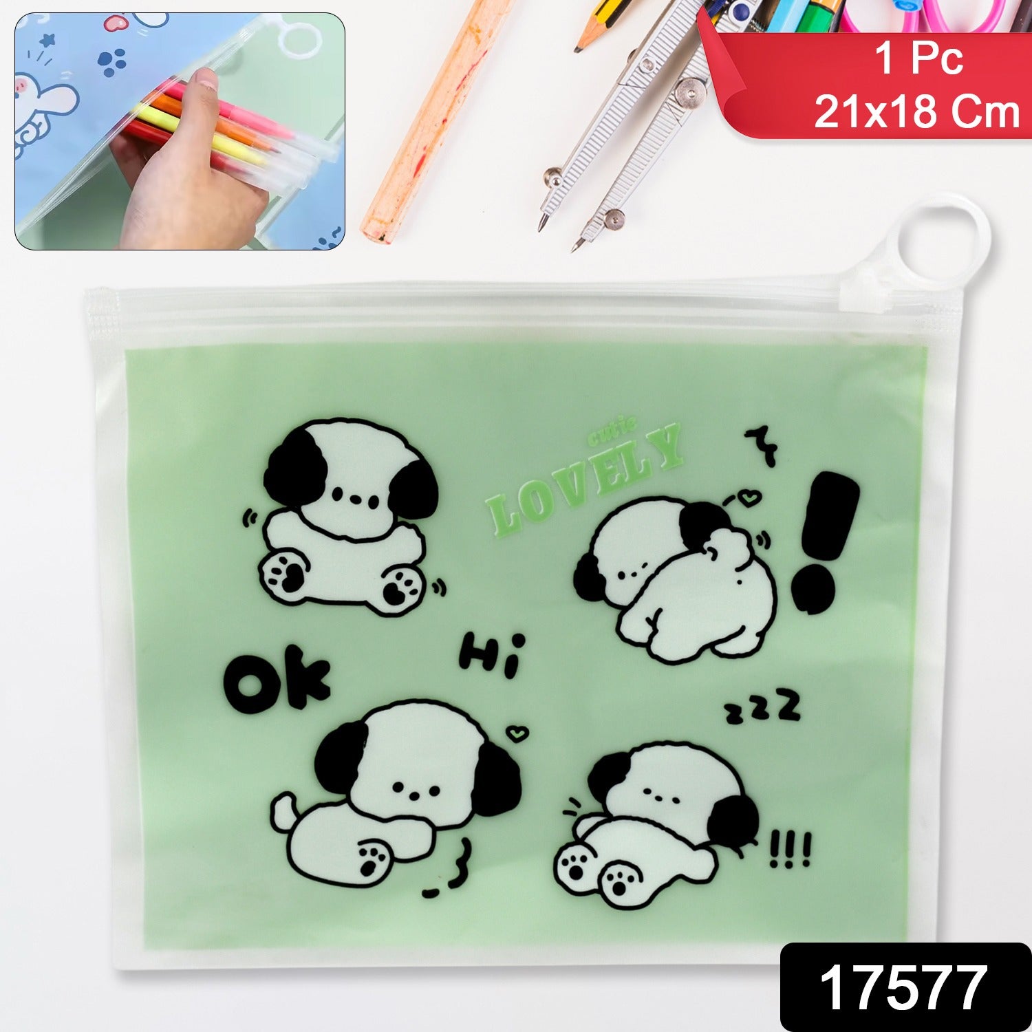 Reusable Multipurpose Pouch Pen Stationary Case Travel,   (1 Pc/ Mix Design) signaturekarts