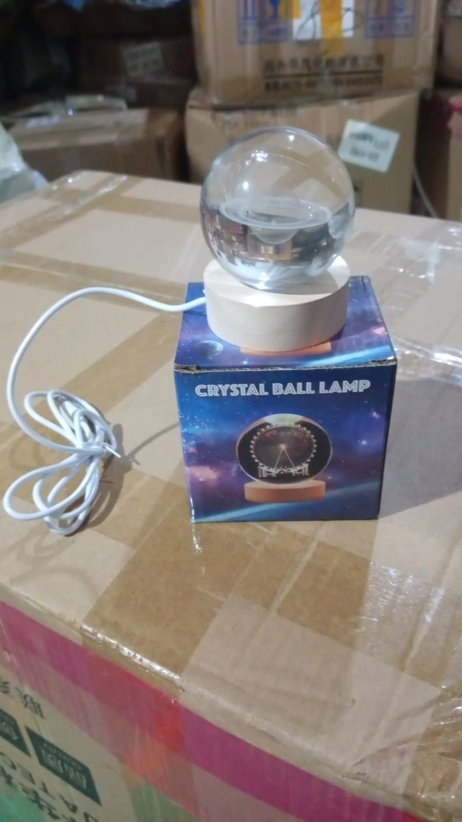 Astronaut  3D Crystal Ball lamps With Wood Base (1 Pc) Signaturekarts