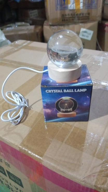 Astronaut  3D Crystal Ball lamps With Wood Base (1 Pc) Signaturekarts