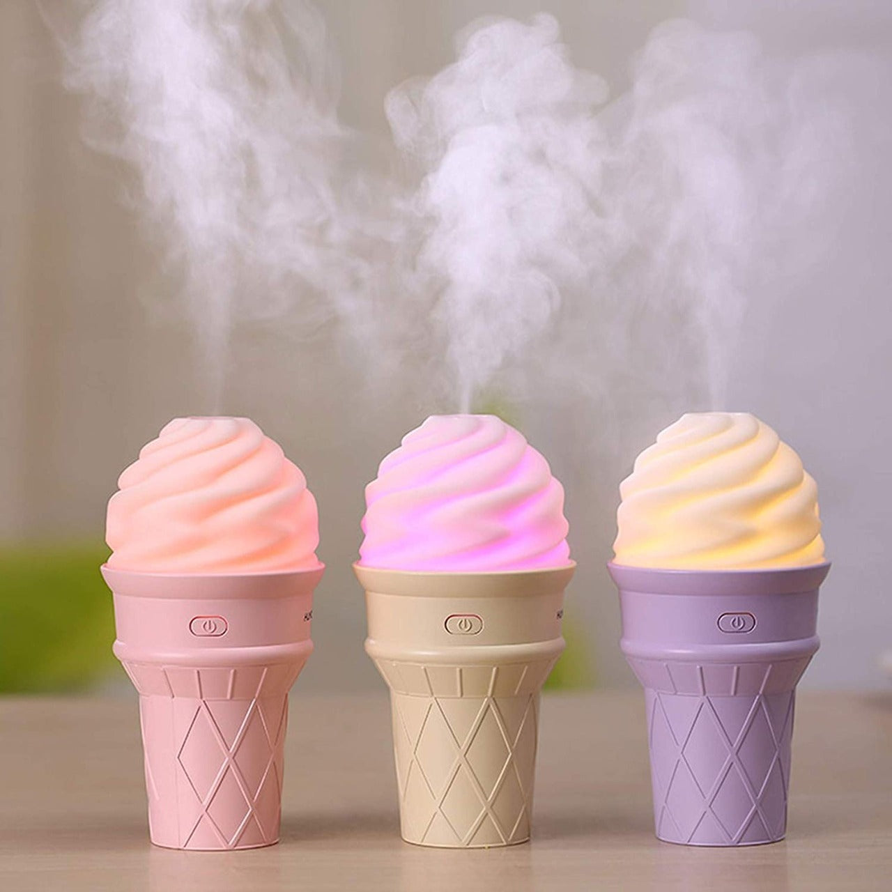 Ice Cream Design LED Humidifier for Freshening Air & Fragrance (Multicoloured) signaturekarts