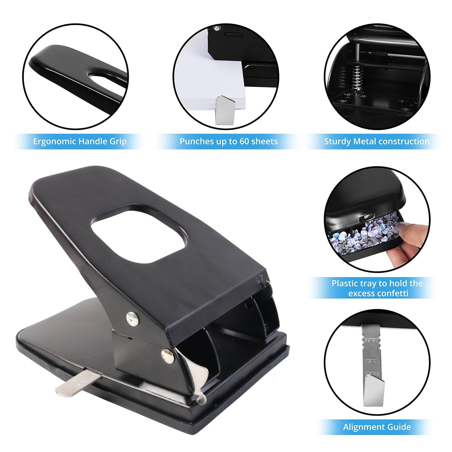 Heavy-Duty Metal 2-Hole Paper Punch Machine signaturekarts