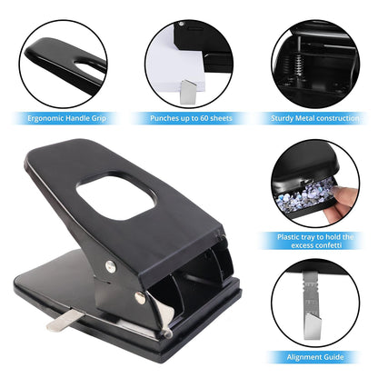 Heavy-Duty Metal 2-Hole Paper Punch Machine signaturekarts