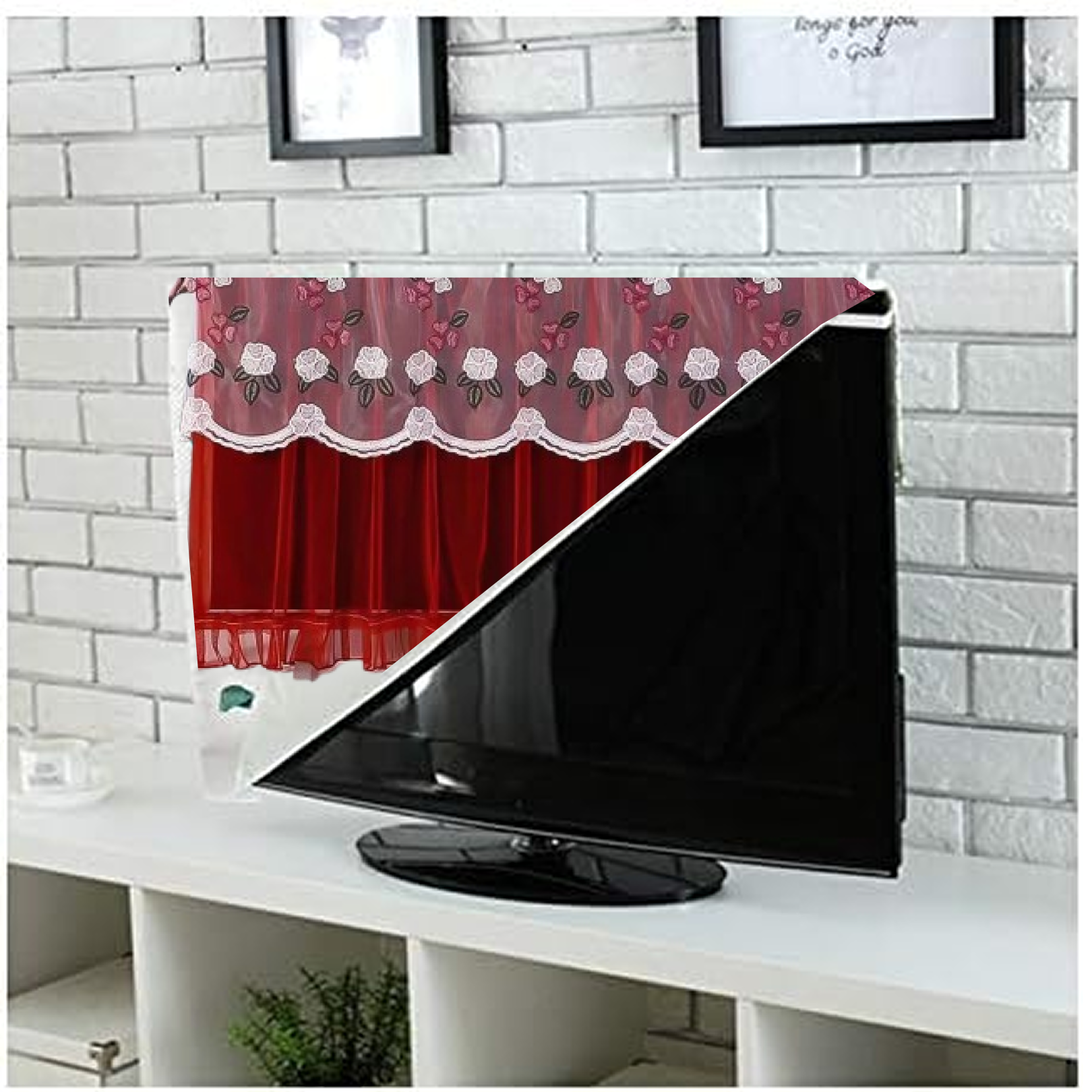 Dustproof Cover For Indoor, TV Screen Protector Cloth Cover (42 Inch / Mix Color) signaturekarts