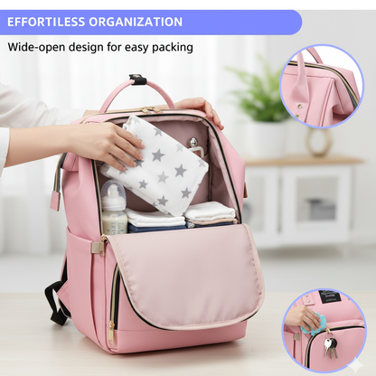 Multipurpose Large Capacity Mom's Backpack Diaper Bag (1 Pc) signaturekarts