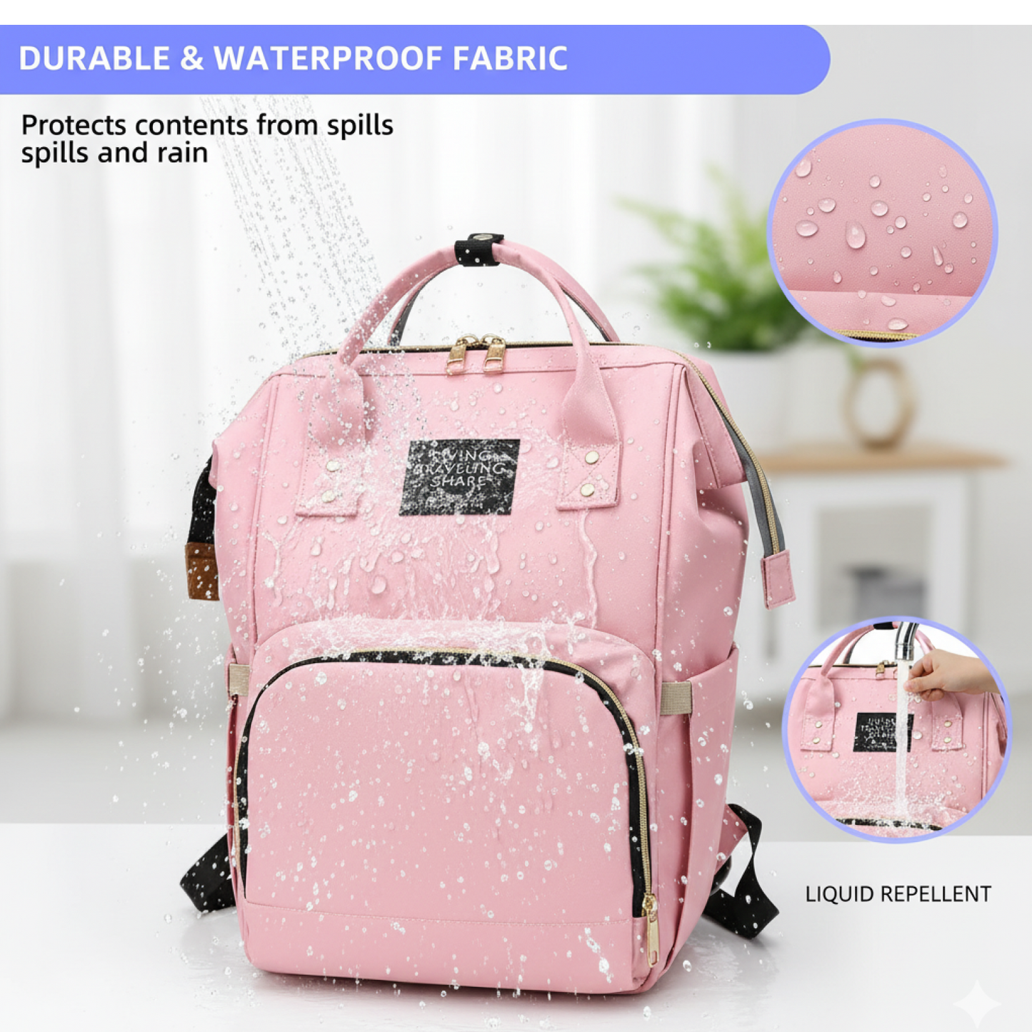 Multipurpose Large Capacity Mom's Backpack Diaper Bag (1 Pc) signaturekarts