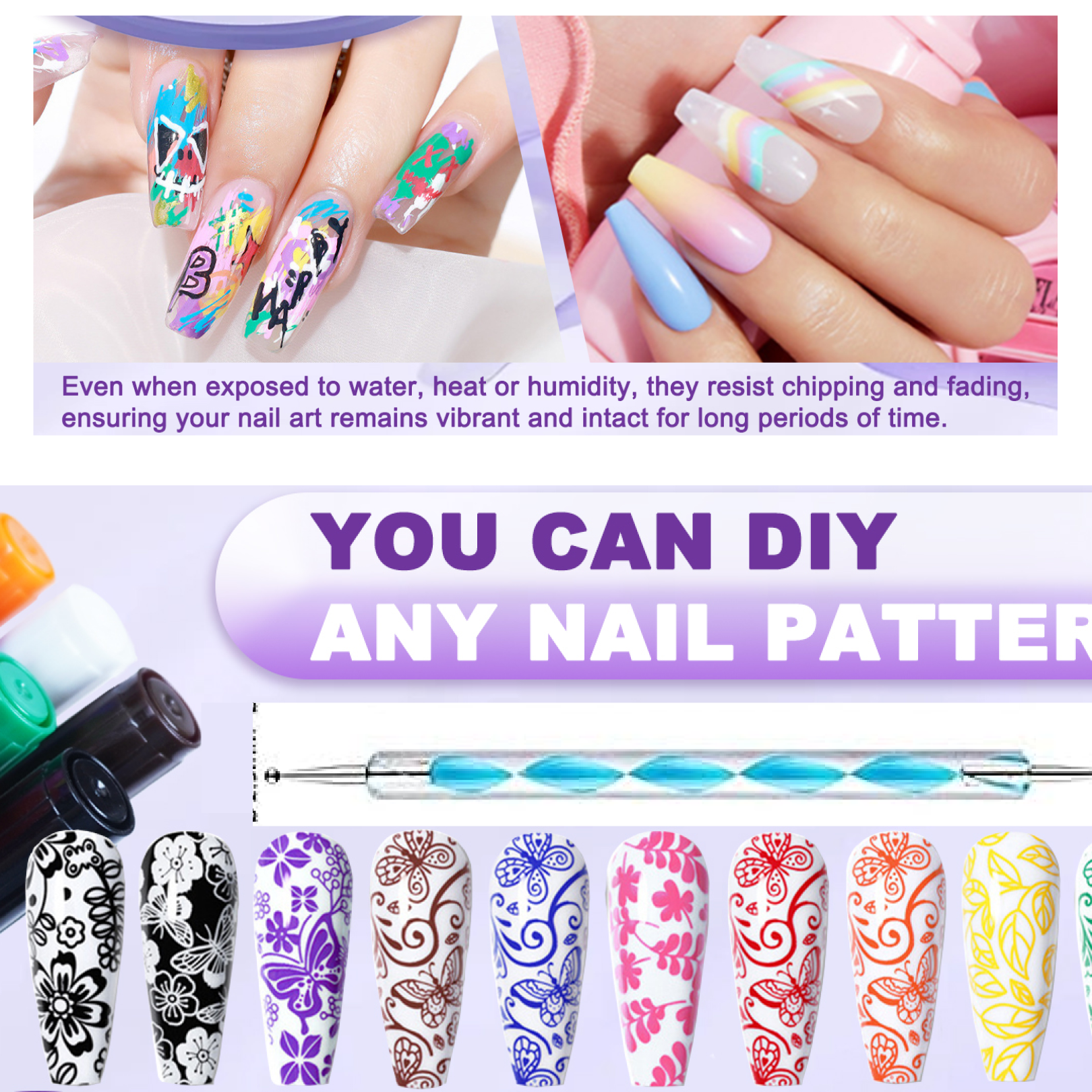 Nail Art Point Pen and Set Used by Women's for Their Fashion Purposes (Pack of 5Pcs) signaturekarts