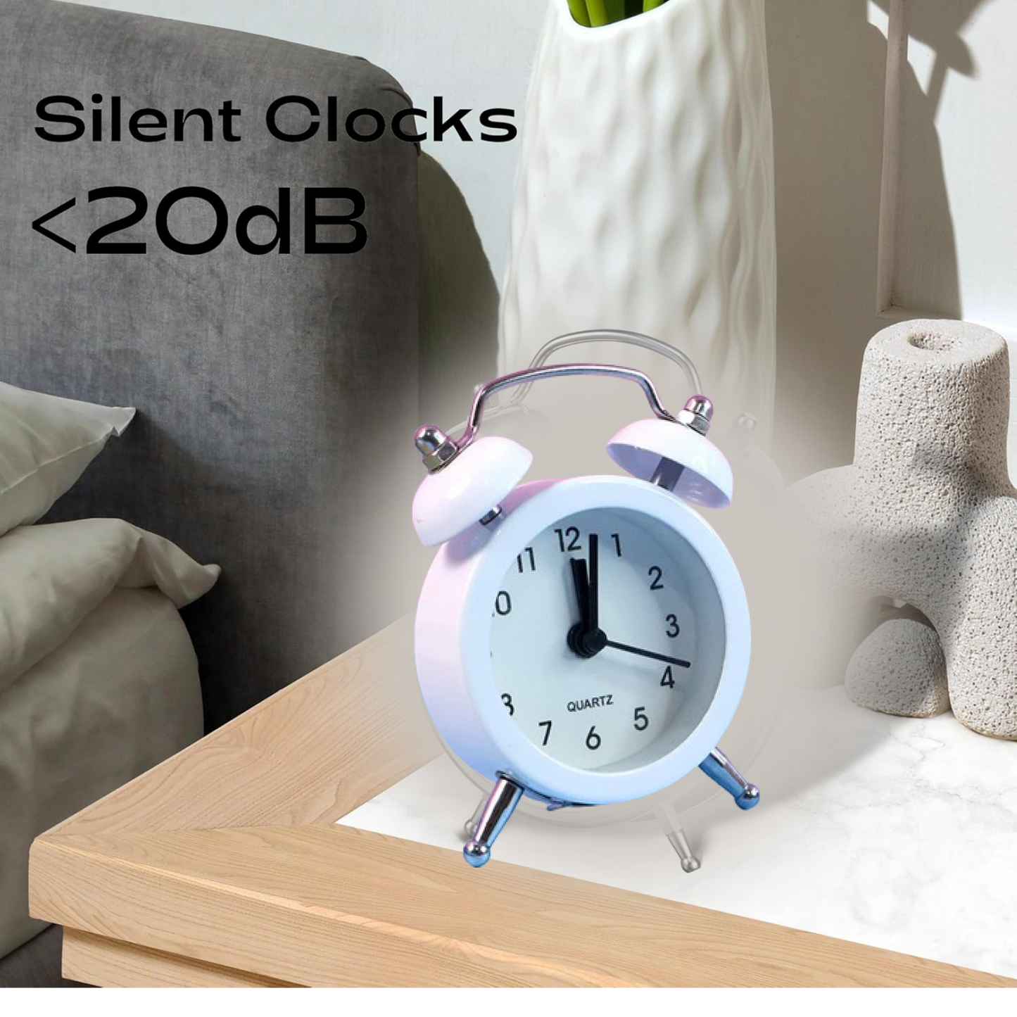 Small Twin-Bell Analog Alarm Clock - (1 Pc) signaturekarts