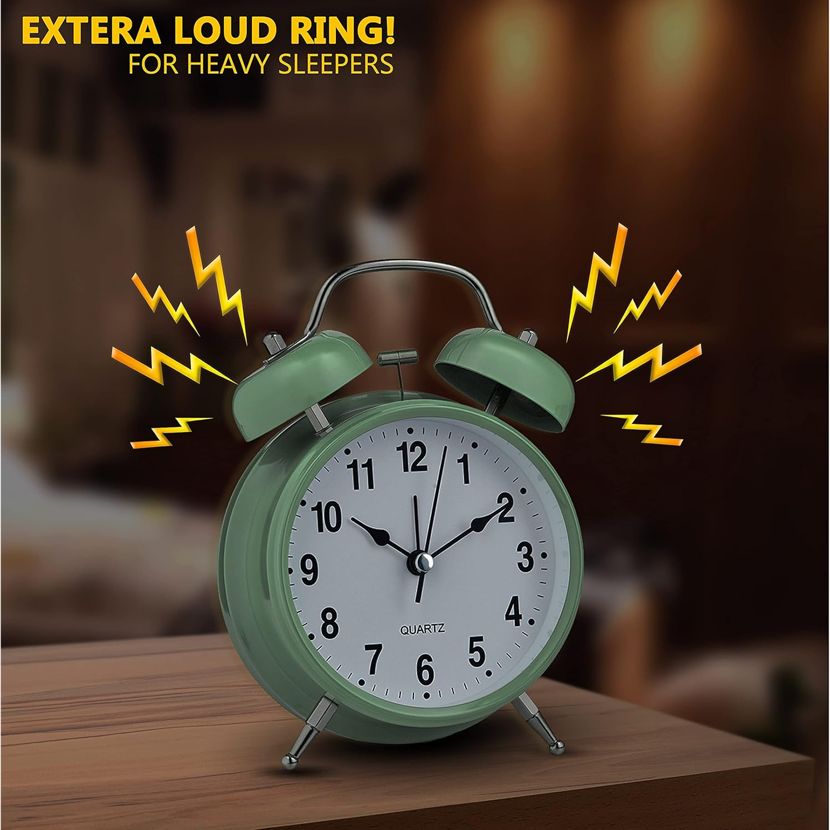 Small Twin-Bell Analog Alarm Clock - (1 Pc) signaturekarts