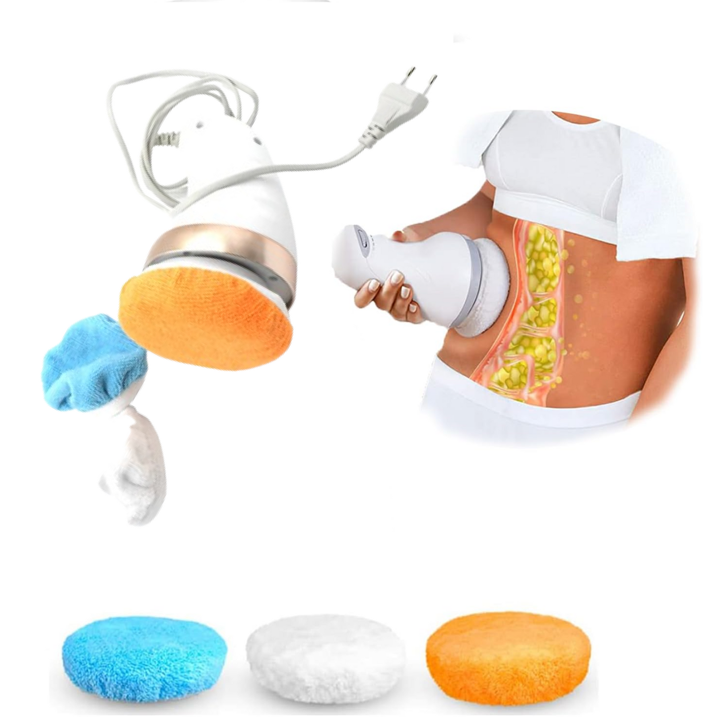 Body Sculpting Massager with 3 Pads – Adjustable Speed Handheld Body Massager signaturekarts