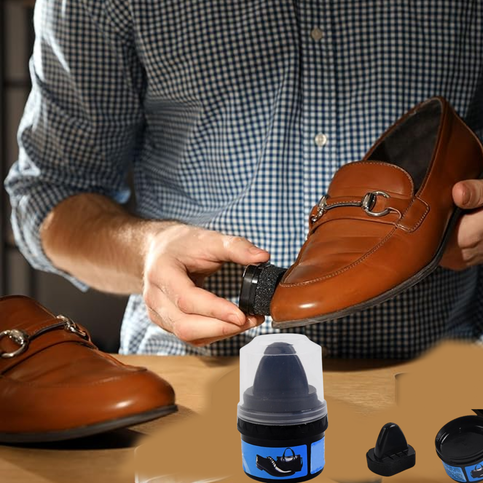 Instant Shoe Shine Sponge with Liquid Polish (1 Pc) signaturekarts