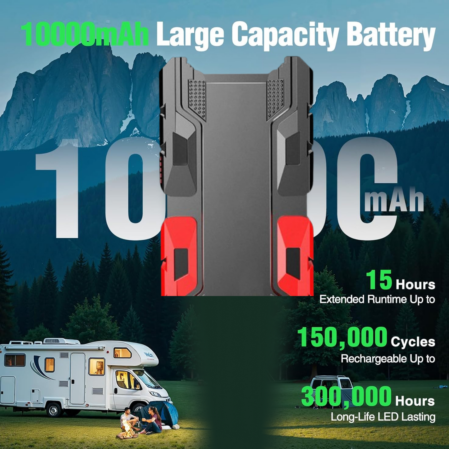 Rechargeable Mini LED Flashlight with Power Bank, 3 Modes (1 Pc) signaturekarts