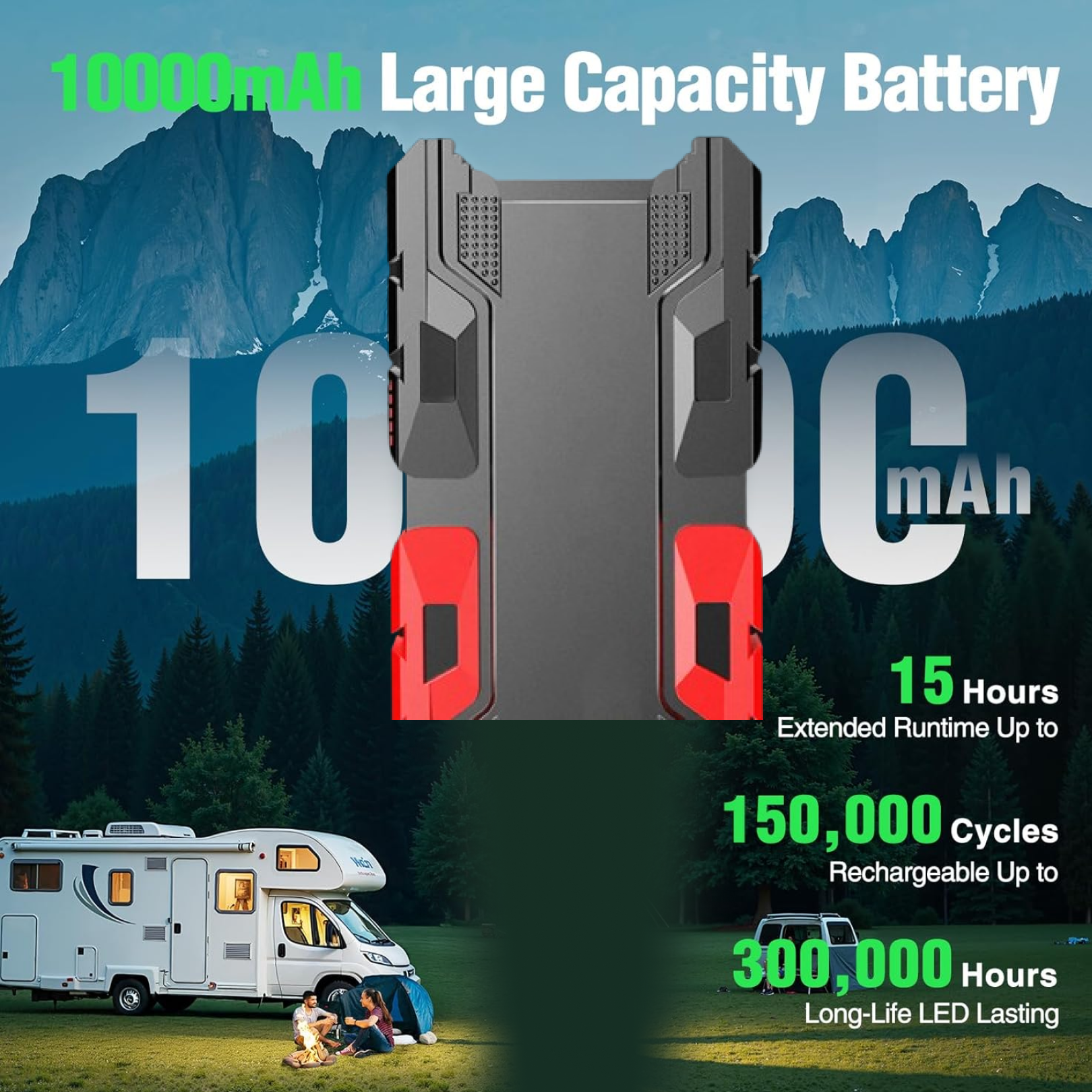Rechargeable Mini LED Flashlight with Power Bank, 3 Modes (1 Pc) signaturekarts