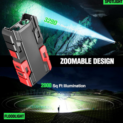 Rechargeable Mini LED Flashlight with Power Bank, 3 Modes (1 Pc) signaturekarts