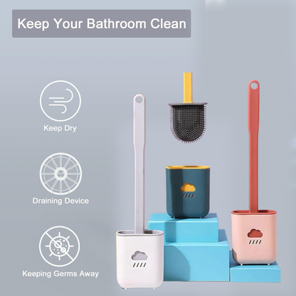 Silicone Toilet Brush with Holder (Without Box) Your Brand