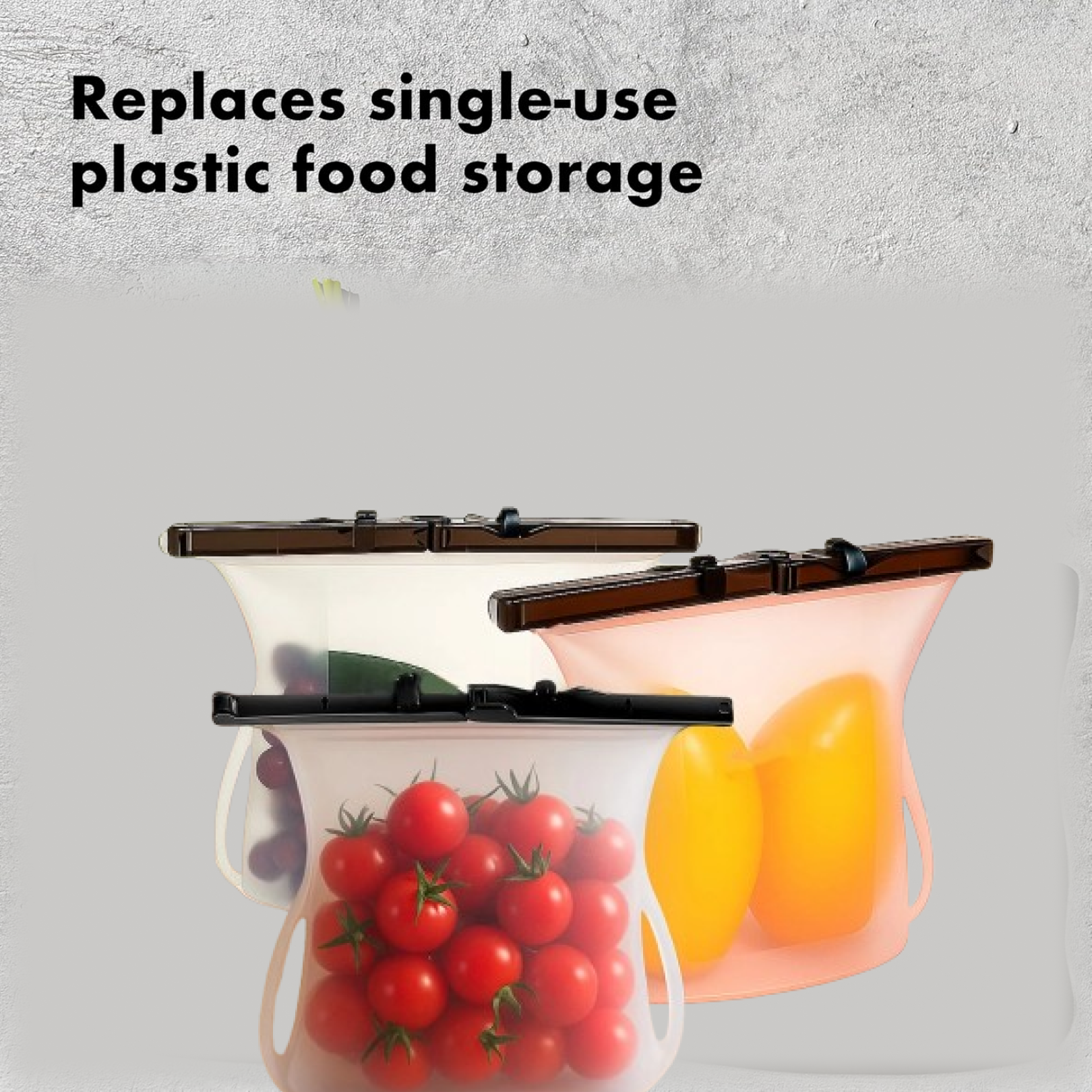 Eco-Friendly Food Storage: Reusable Silicone Bags (3-Pack) - Leakproof & Safe signaturekarts