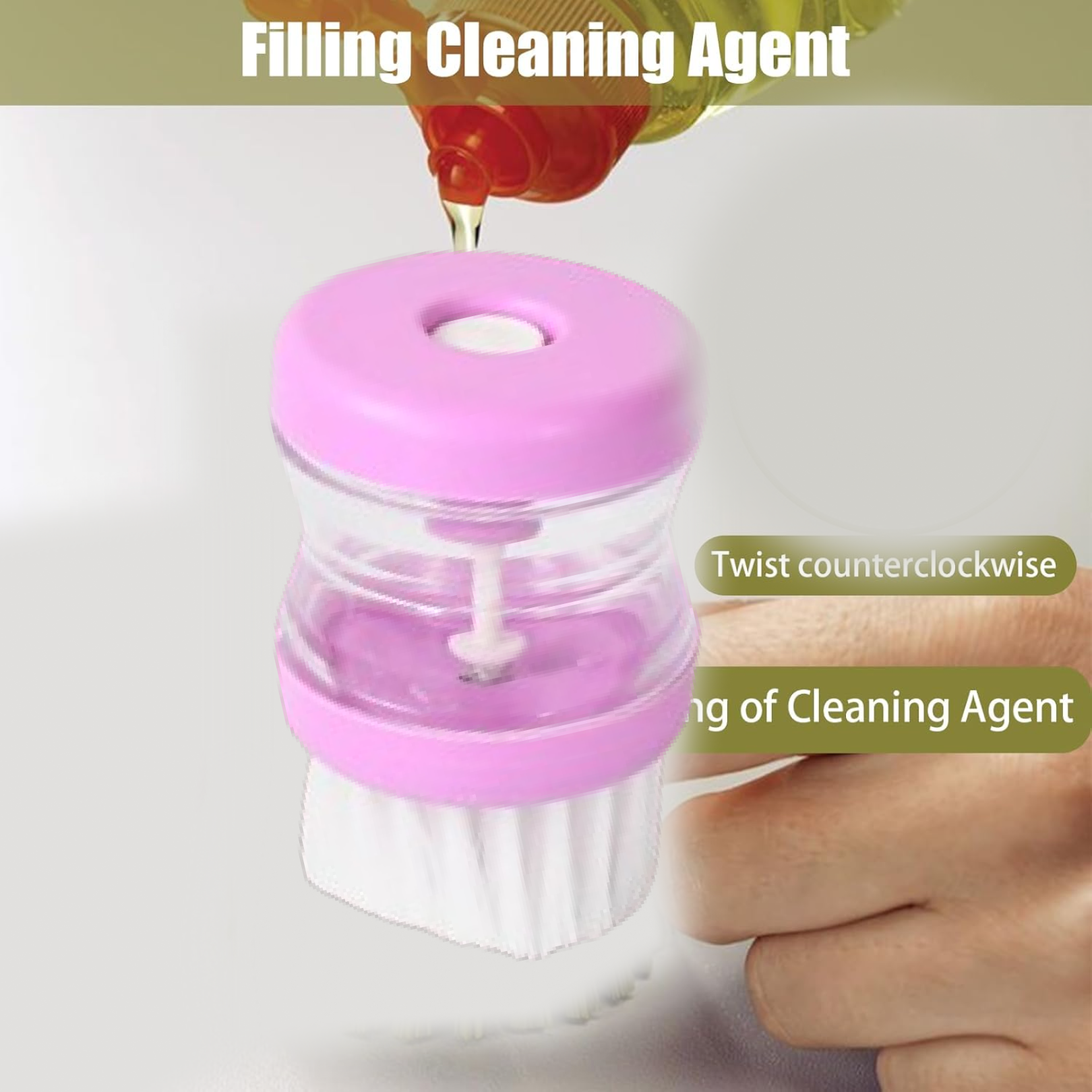 Plastic Wash Basin Brush Cleaner with Liquid Soap Dispenser (Multicolour) Signature Kart