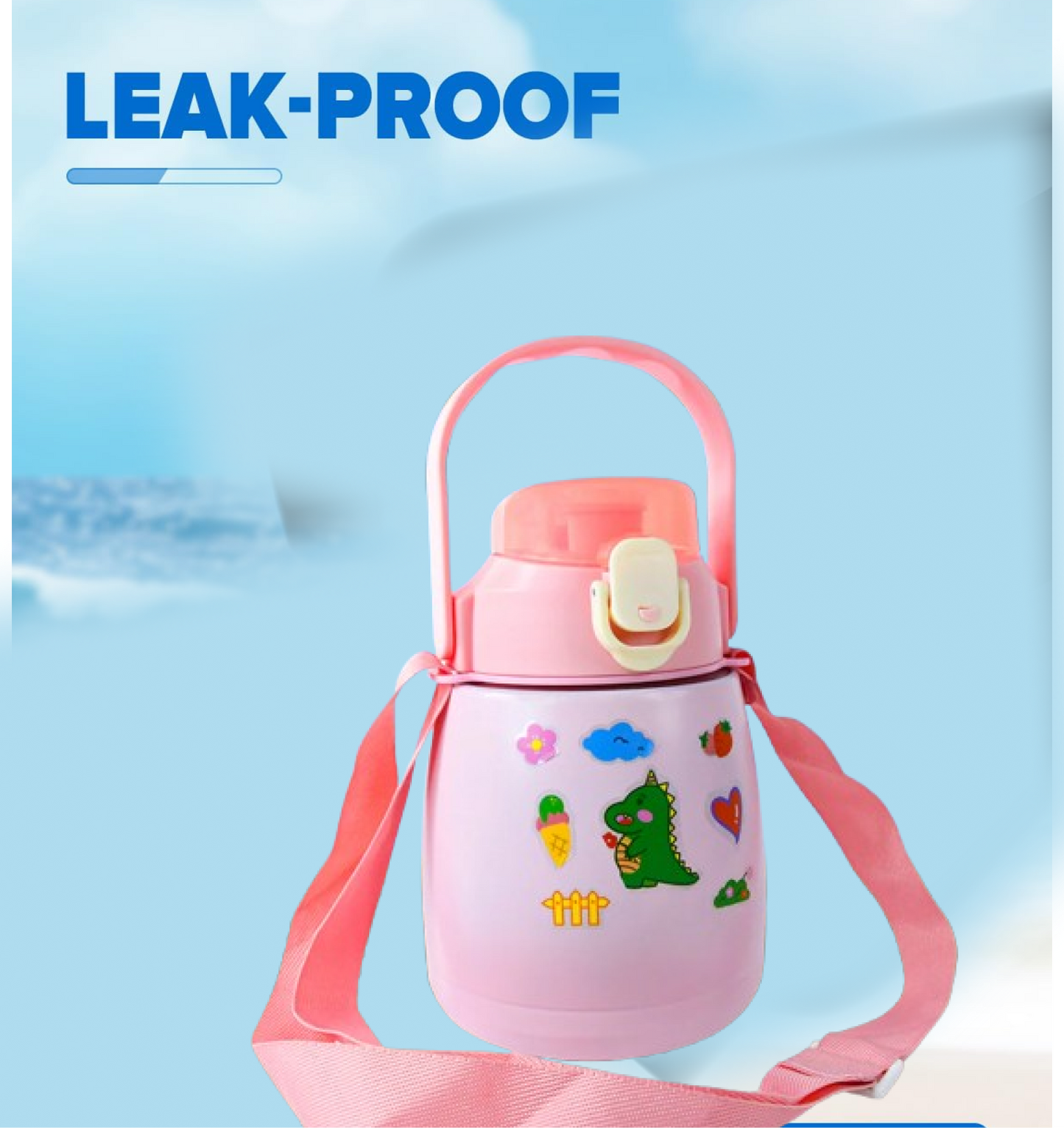 Stainless Steel Vacuum Insulated Water Bottle with Handle & Sticker (700 ML) Signature Kart