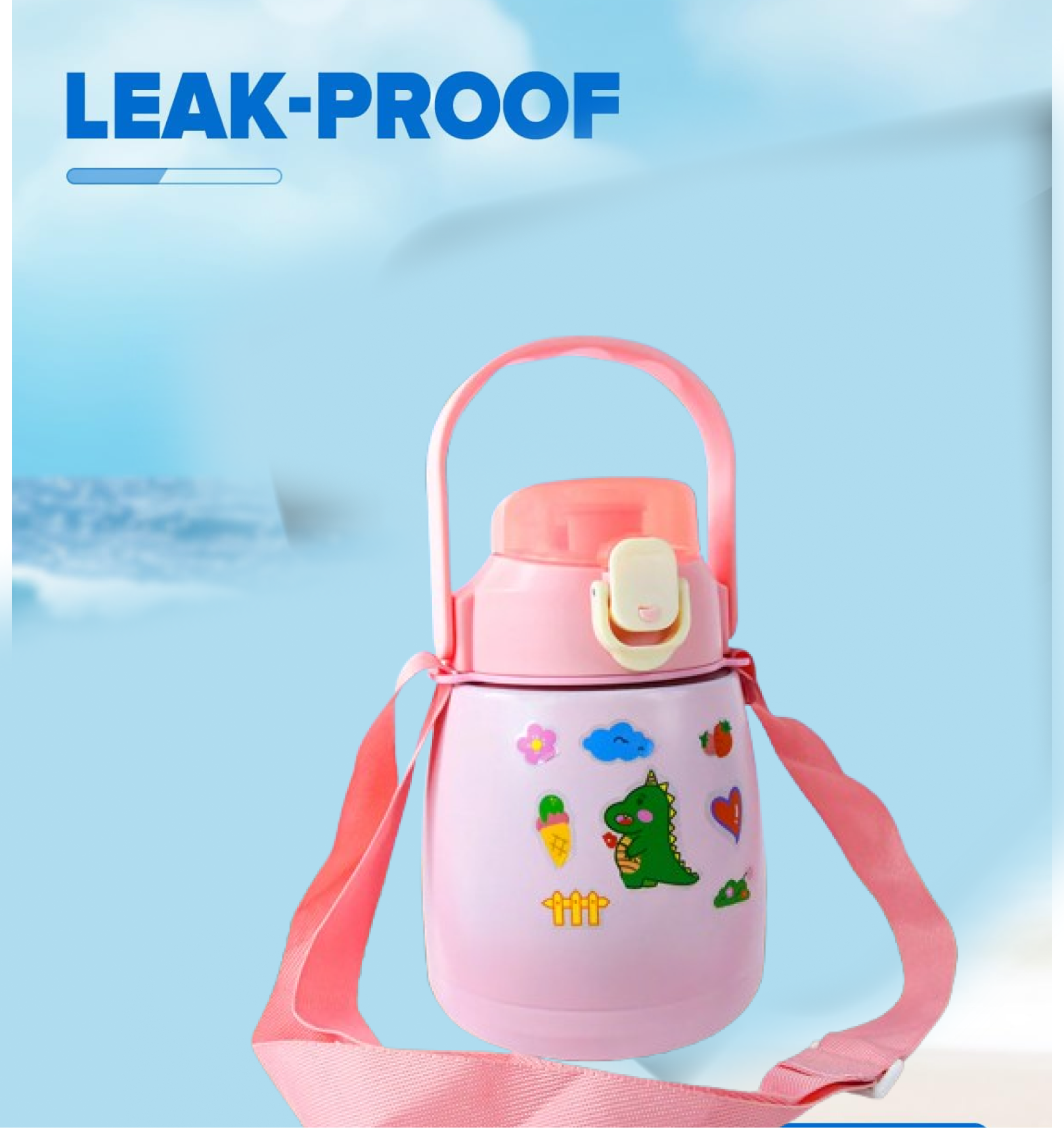 Stainless Steel Vacuum Insulated Water Bottle with Handle & Sticker (700 ML) Signature Kart