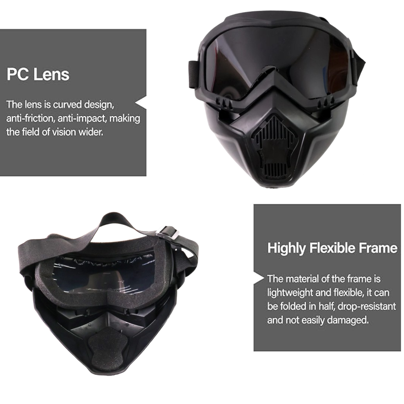 Motorcycle Goggles Off-Road Helmet Goggles Windproof Glasses Goggles Mask (1 Pc) Signaturekarts