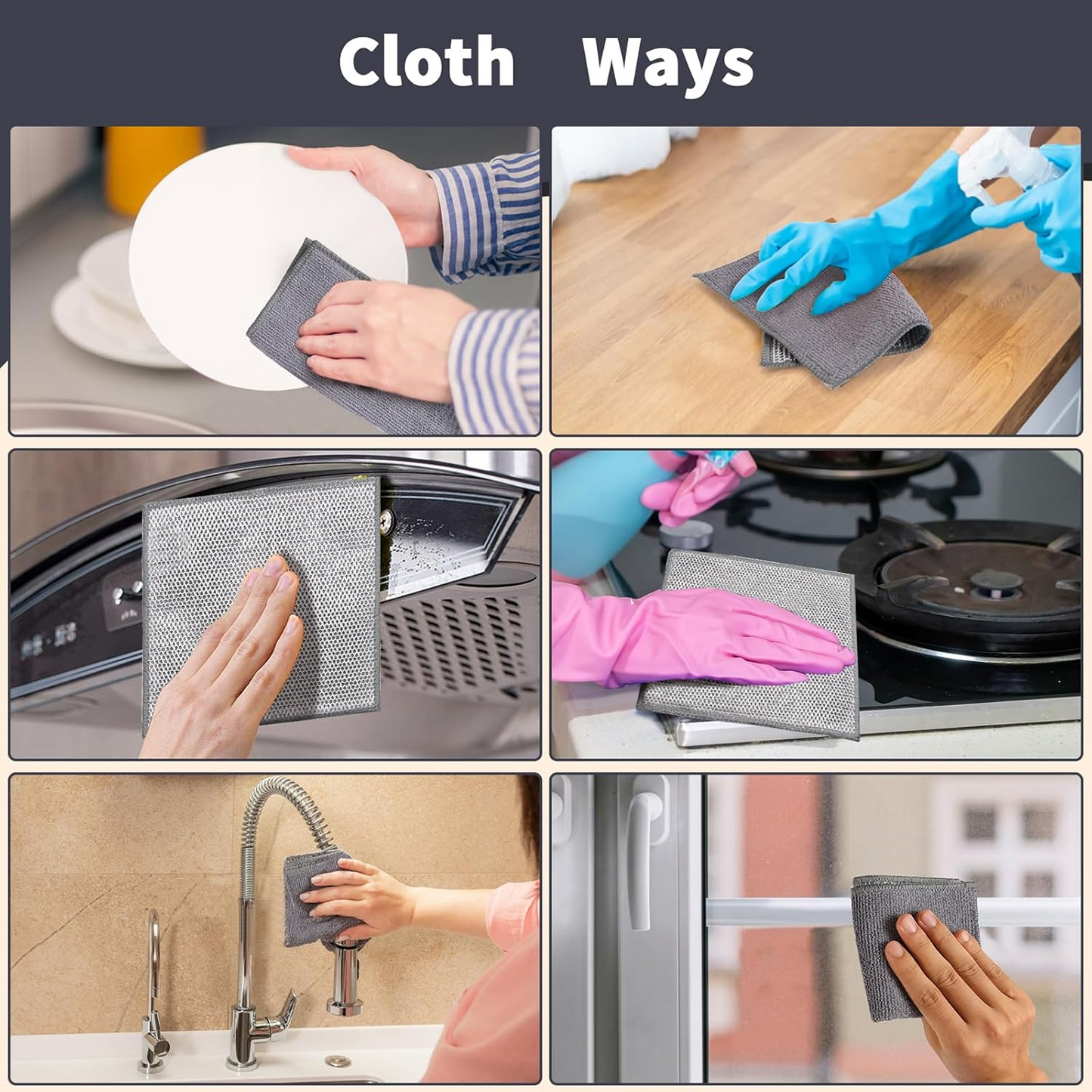 Double-Sided Microfiber Cloth & Stainless Steel Scrubber – (1 Pc, 20x20 cm) signaturekarts