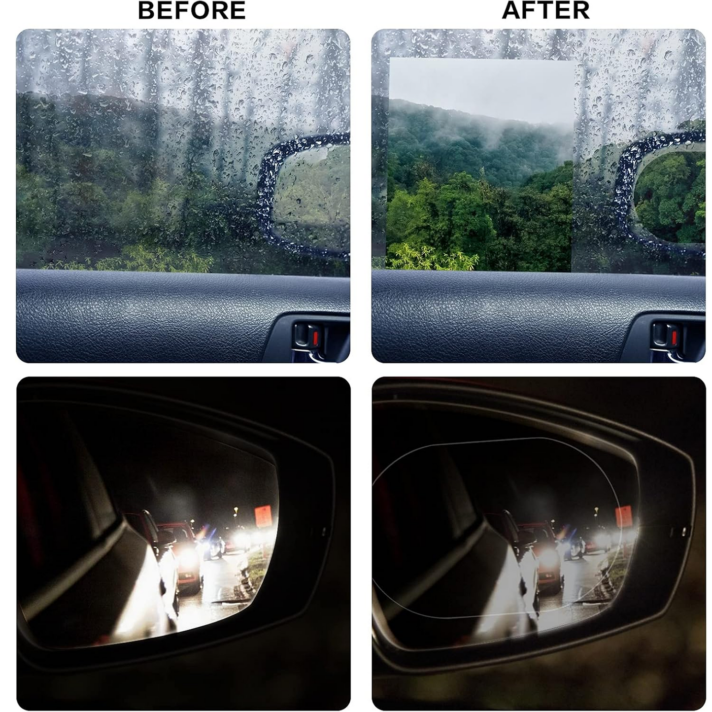 Anti-Fog & Anti-Scratch Rearview Mirror Film – HD Protective Sticker (1 Pc) Signature Kart