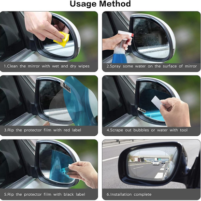Anti-Fog & Anti-Scratch Rearview Mirror Film – HD Protective Sticker (1 Pc) Signature Kart