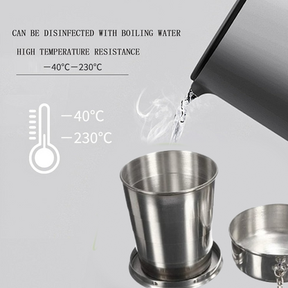 2 in 1 Camping Folding Cup with Keychain (1 Pc) Signaturekarts