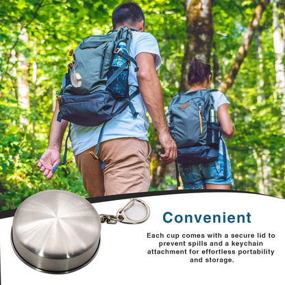 2 in 1 Camping Folding Cup with Keychain (1 Pc) Signaturekarts