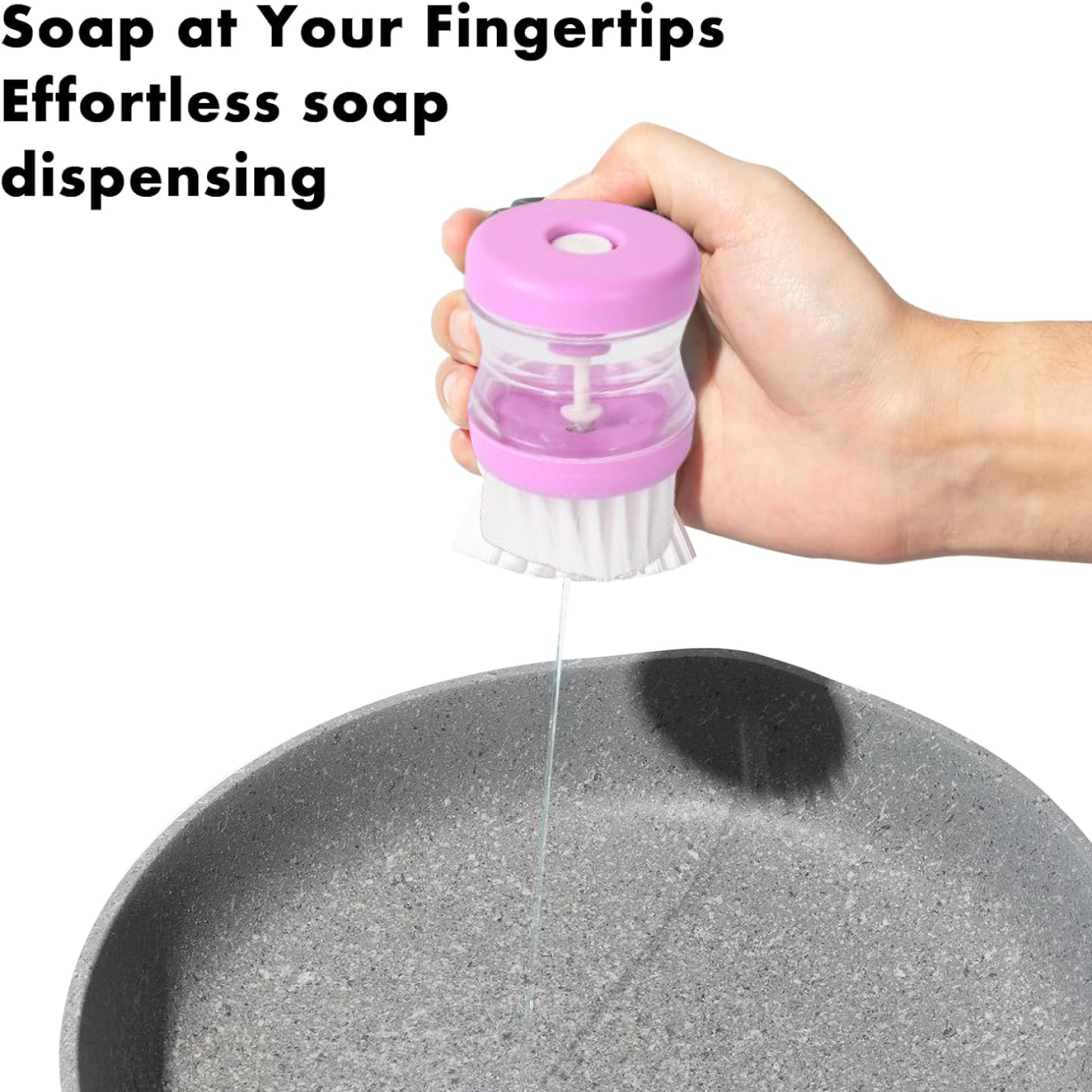 Plastic Wash Basin Brush Cleaner with Liquid Soap Dispenser (Multicolour) Signature Kart