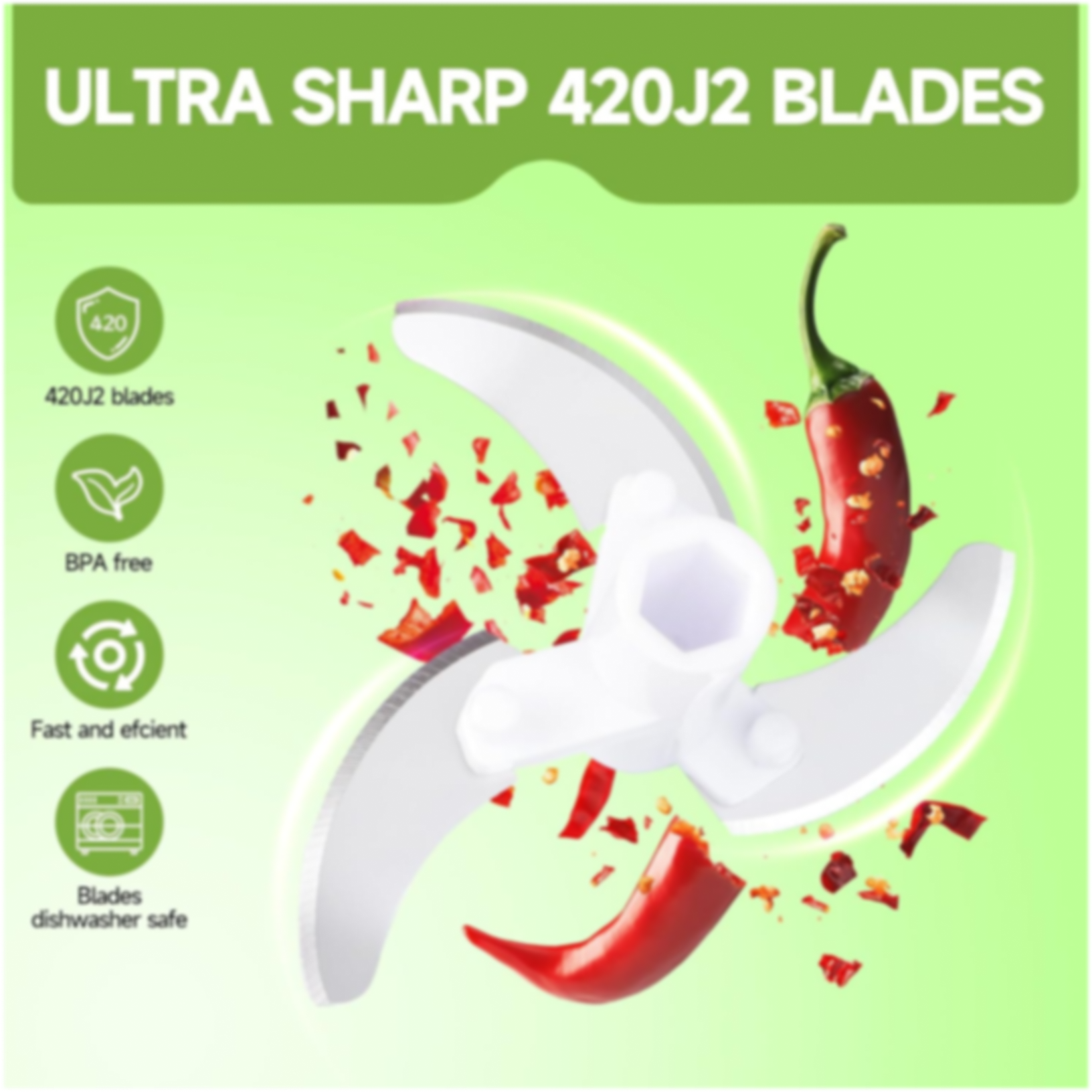 Manual Stainless Steel Vegetable Chopper – Compact, Extra Sharp with 5 Blades Signature Kart