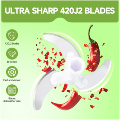 Manual Stainless Steel Vegetable Chopper – Compact, Extra Sharp with 5 Blades Signature Kart