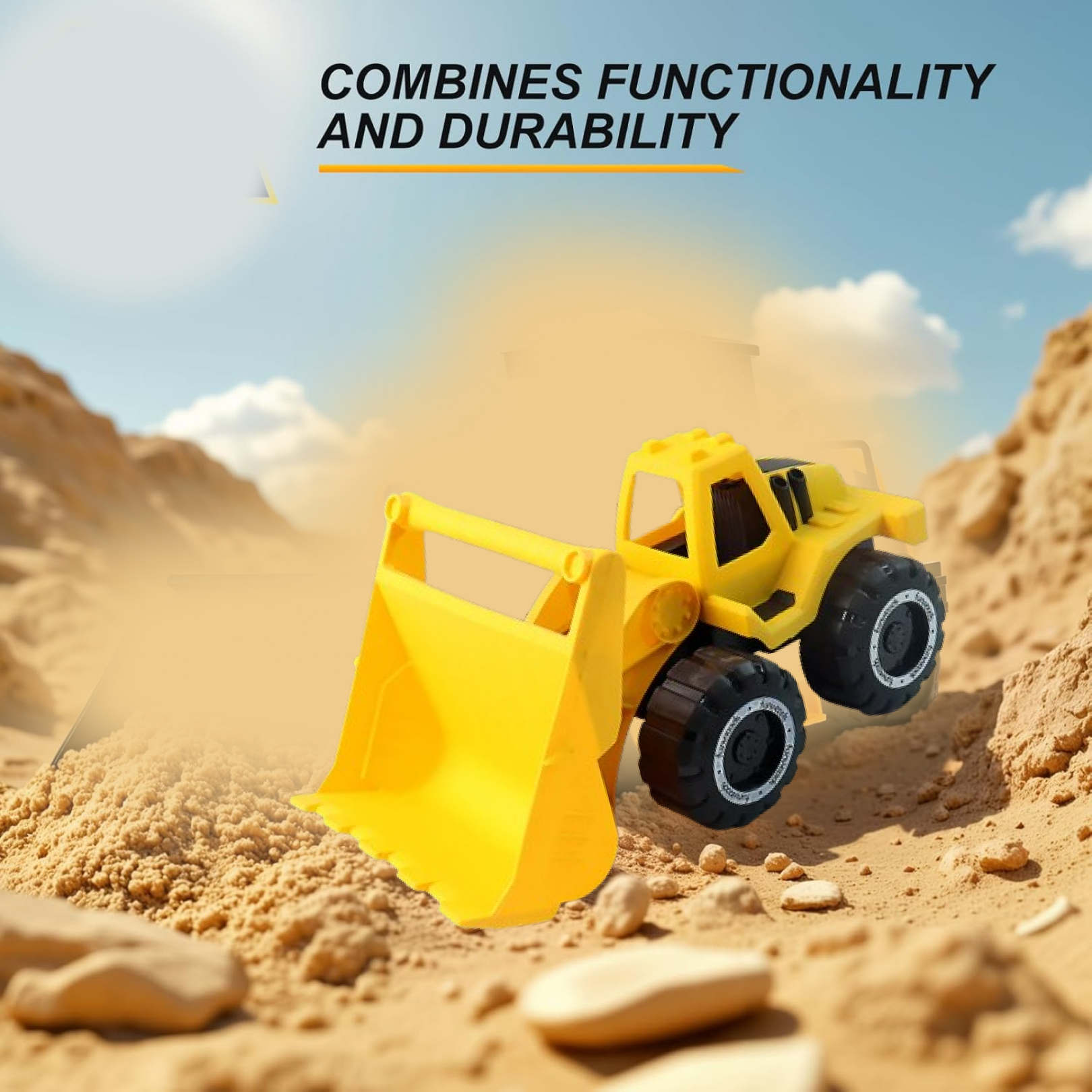 Funwoods Friction-Powered Front Loader / Bulldozer Toy - (1 Pc) signaturekarts