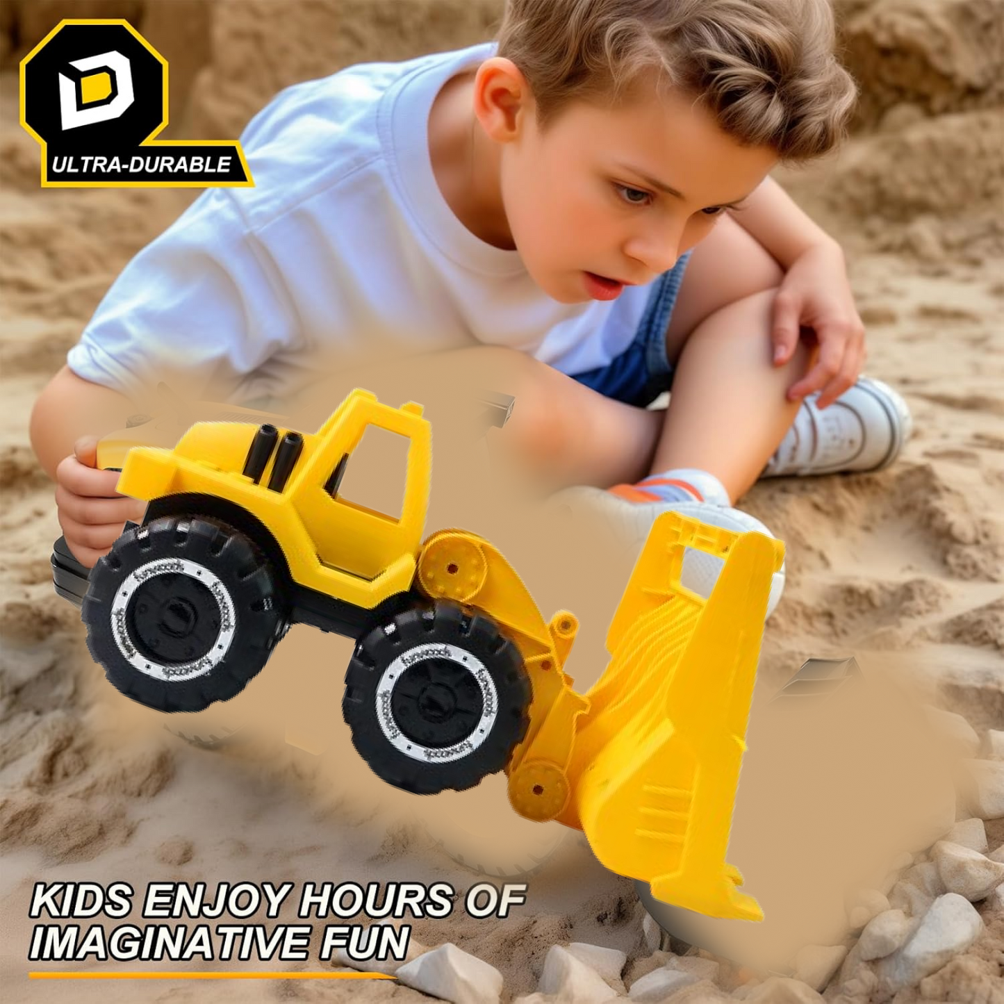 Funwoods Friction-Powered Front Loader / Bulldozer Toy - (1 Pc) signaturekarts