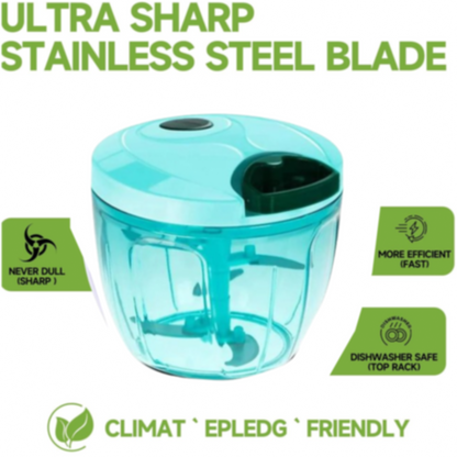 Manual Stainless Steel Vegetable Chopper – Compact, Extra Sharp with 5 Blades Signature Kart