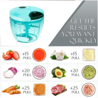 Manual Stainless Steel Vegetable Chopper – Compact, Extra Sharp with 5 Blades Signature Kart
