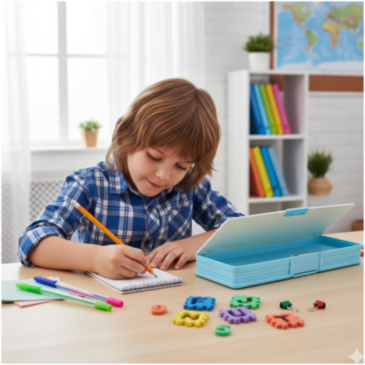 Magnetic Geometry Box - Double-Sided Pencil Case with Calculator for Students signaturekarts