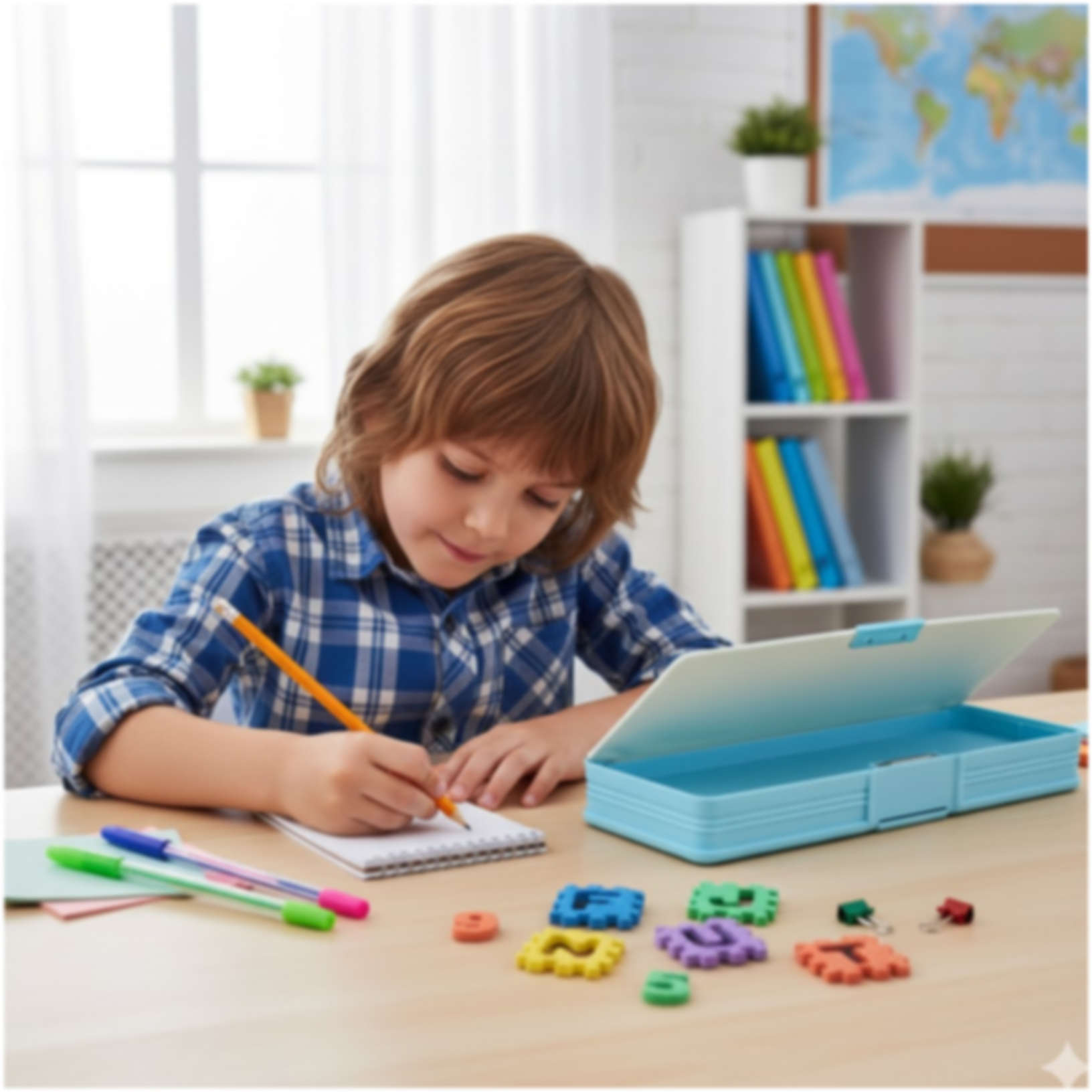 Magnetic Geometry Box - Double-Sided Pencil Case with Calculator for Students signaturekarts