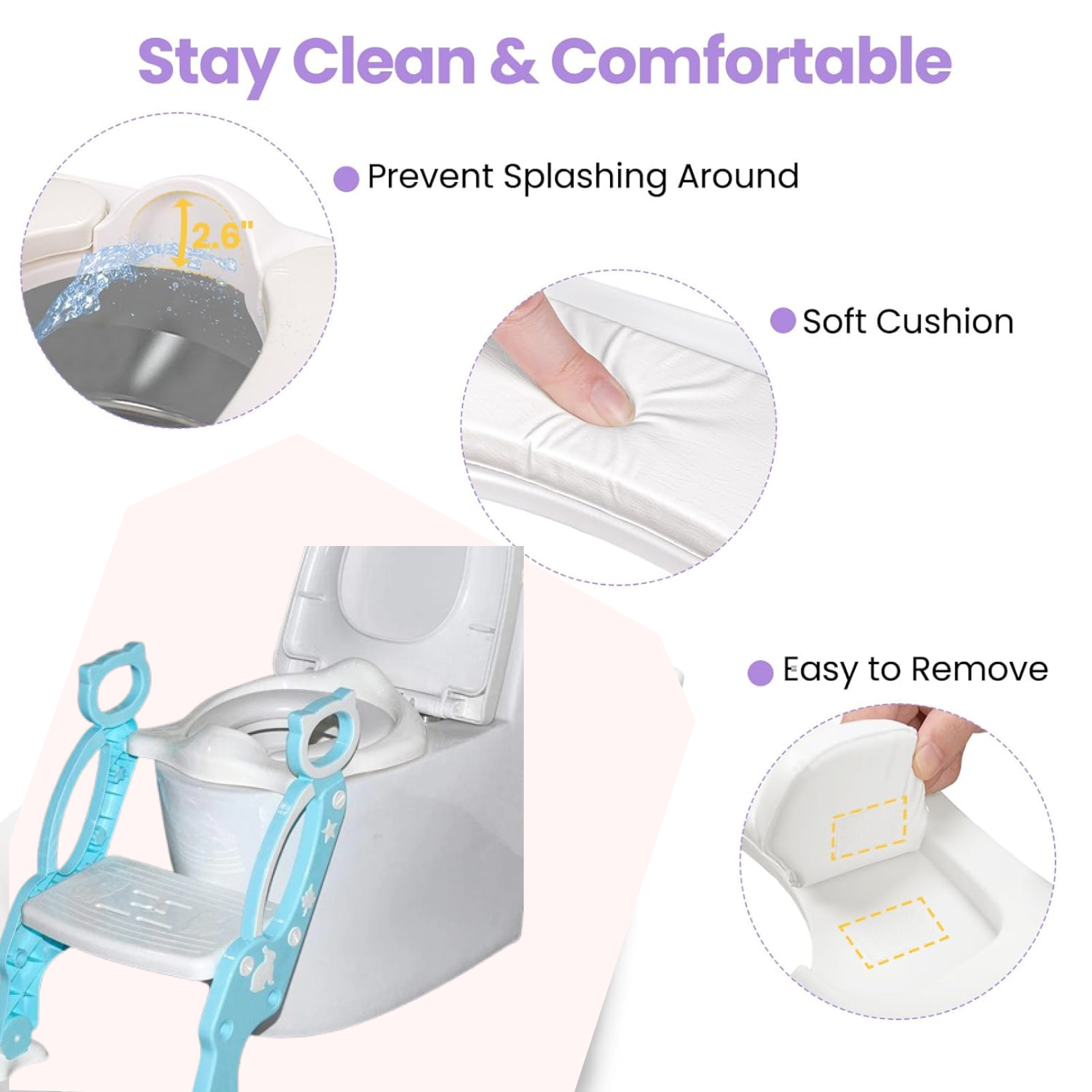 2 In 1 Potty Training Toilet Seat with Step Stool Ladder For Toddlers signaturekarts
