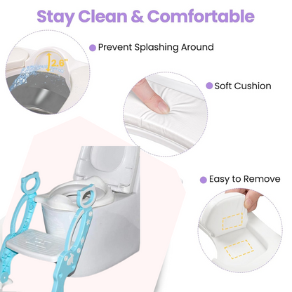 2 In 1 Potty Training Toilet Seat with Step Stool Ladder For Toddlers signaturekarts