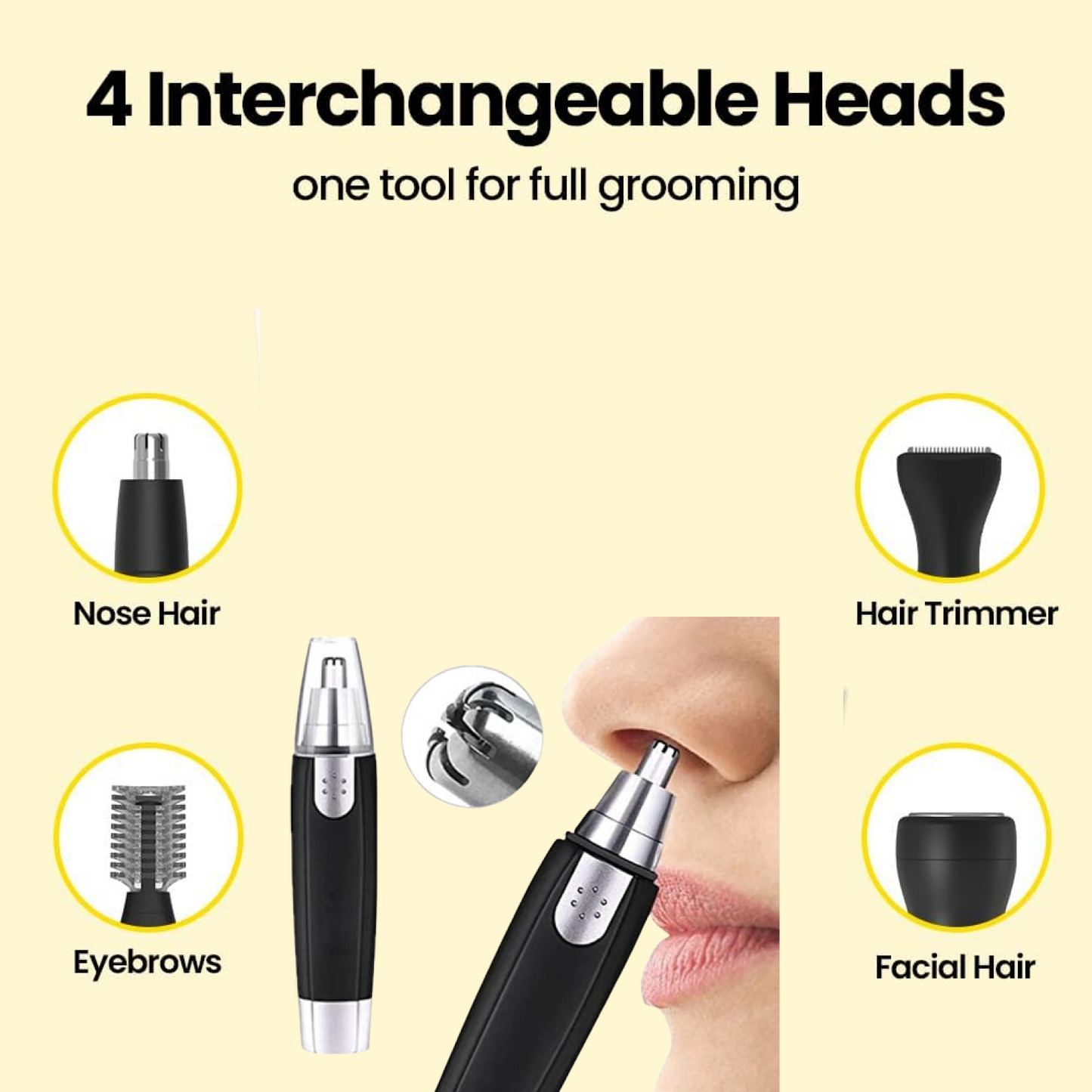 Sharp Steel Battery-Operated Ear and Nose Hair Trimmer Your Brand