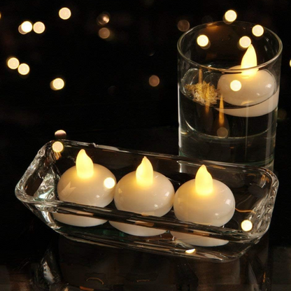 Set of 12 Flameless Floating Candles Battery Operated Tea Lights Tealight Candle signaturekarts