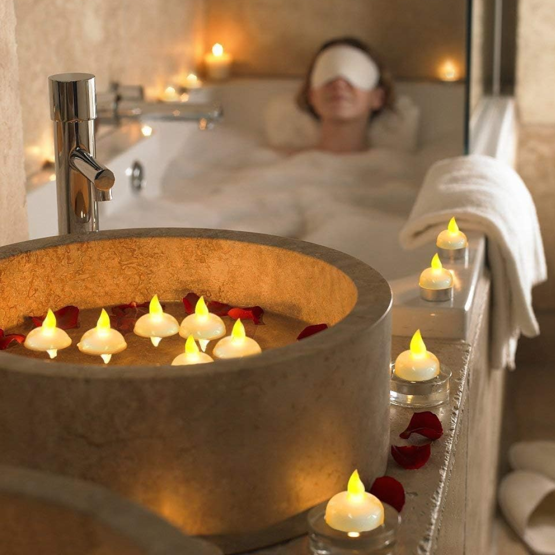 Set of 12 Flameless Floating Candles Battery Operated Tea Lights Tealight Candle signaturekarts