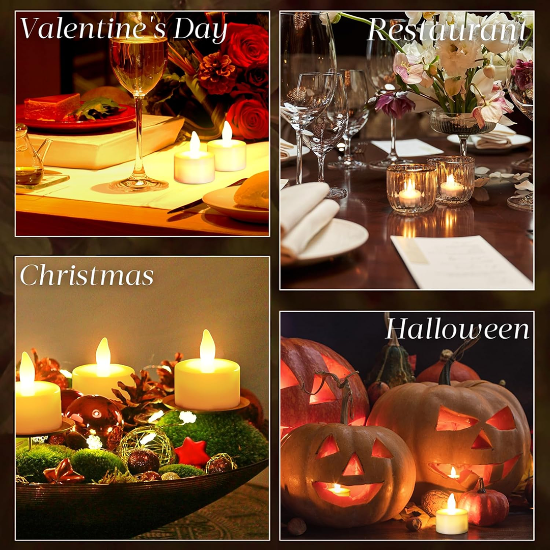 Set of 12 Flameless Floating Candles Battery Operated Tea Lights Tealight Candle signaturekarts