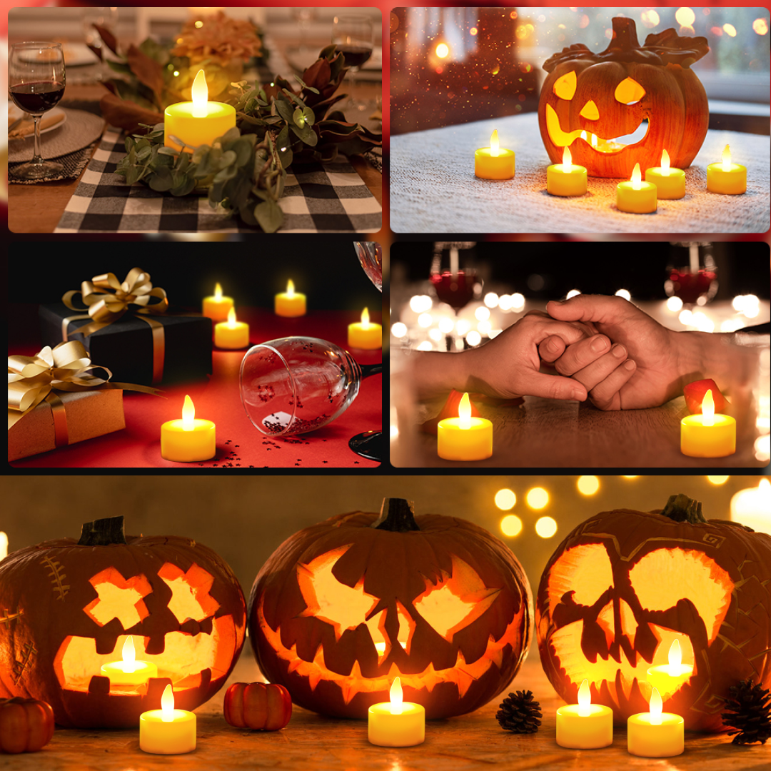 Set of 12 Flameless Floating Candles Battery Operated Tea Lights Tealight Candle signaturekarts